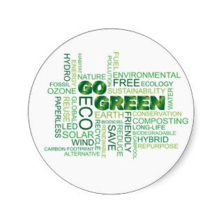 Go Green Word Cloud Sticker