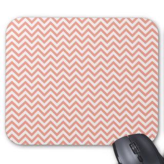Chevron Stripes Background // Coral Peach Mouse Pad
