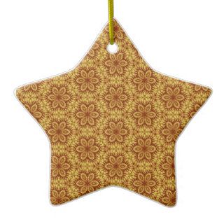 Gold Crochet Look Flowers Gift Item for Her Christmas Ornaments