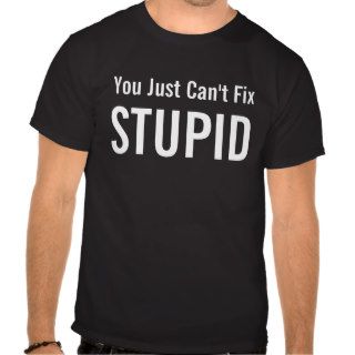 You Just Can't Fix STUPID   Funny Quote T shirt
