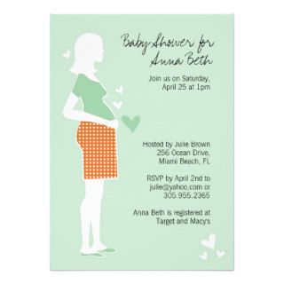 Baby Shower Invite with Mom Silhouette