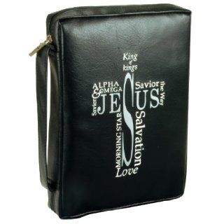 Names of Jesus   Black Leather look Bible Cover (6006937093782) Christian Art Gifts Books
