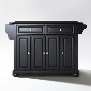 Crosley Furniture Alexandria Solid Black Granite Top Kitchen Island in Black Finish Home & Kitchen