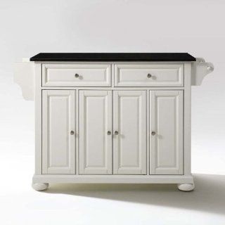 Crosley Furniture Alexandria Solid Black Granite Top Kitchen Island in White Finish Home & Kitchen