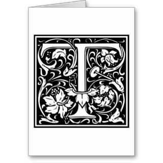 Decorative Letter Initial “T” Greeting Cards