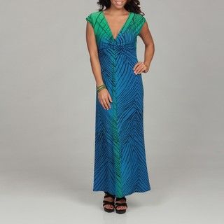 Annalee and Hope Women's Blue/ Green Knot Maxi Dress Annalee + Hope Casual Dresses