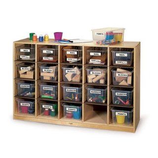 Clear Tote Tray Single Storage Cabinet   Horizontal Cubby Storage