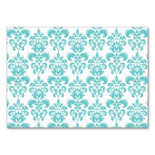 Cute Teal White Vintage Damask Pattern 2 Business Card Template