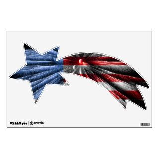USA Flag Shooting Star Decal Wall Sticker