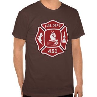 fahrenheit 451 fireman fire montag salamander t shirts