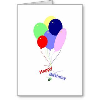 Colorful Happy Birthday Balloons Cards