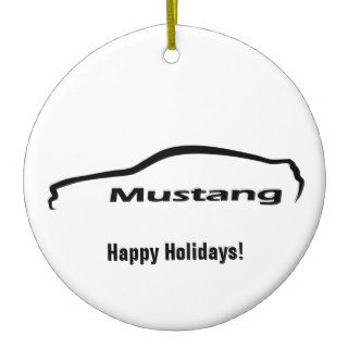 Mustang Black Silhouette Logo Christmas Ornament