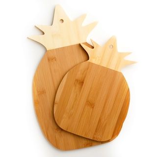 Cooks Corner 100 percent Real Bamboo Pineapple Shaped Cutting Board (Set of 2) Cutting Boards