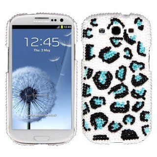 Hard Plastic Snap on Cover Fits Samsung i747 L710 T999 i535 R530 i9300 Galaxy S III Leopard skin Black/Blue) Pearl Diamond Back AT&T Cell Phones & Accessories