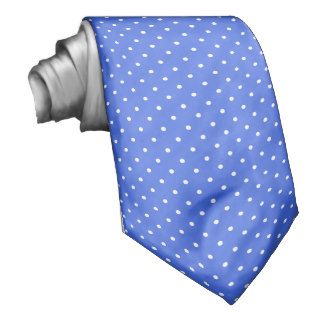 Classic Small Polka Dots White on Royal Blue Tie