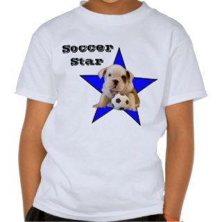 Soccer Star Bulldog Puppy Light T Shirt