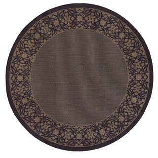 Recife Summer Chimes Cocoa and Black Area Rug (7'6 Round) COURISTAN INC Round/Oval/Square