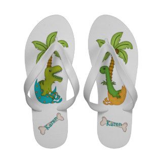 Colourful Dinosaurs with Palm Tree/Personalize Sandals