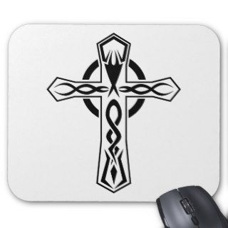 Cool Tribal cross tattoo design Mouse Pads