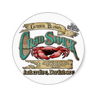 Gubber Blumps Crab Shack Round Sticker