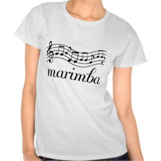 Marimba Black Music Staff T Shirts