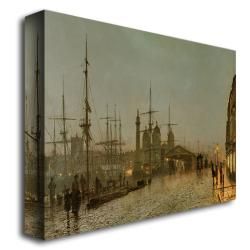 John Grimshaw 'Hull Docks by Night' Canvas Wall Art Trademark Fine Art Canvas