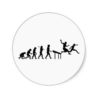 Hurdles Evolution ~ Track and Field Round Stickers