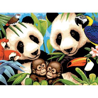 Junior Large Paint By Number Kit 15 1/4" X 11 1/4" Endangered Animals Royal Brush Markers & Paint