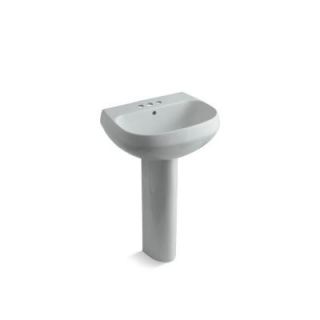 KOHLER Wellworth Pedestal Combo Bathroom Sink in Ice Gray K 2293 4 95
