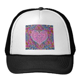 Heart, Cross, Pattern by Amelia Carrie Trucker Hats