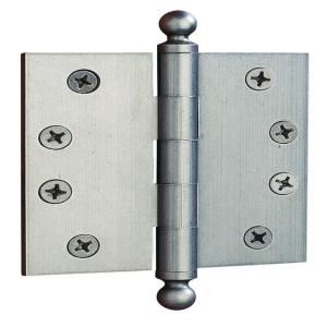 Global Door Controls 4 in. x 4 in. Distressed Nickel Ball Tip Door Hinge (Set of 3) 1794 DN 3