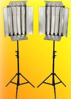 ePhoto 2200 Adjustable light output 2 Light Panels 2 x 1100 each Fluorescent CONTINUOUS PHOTO STUDIO VIDEO PHOTOGRAPHY Light Panel with Barndoor Lighting Light Stand Kit by ePhotoINC FL455Panel+Standx2  Photographic Lighting Soft Boxes  Camera & Phot