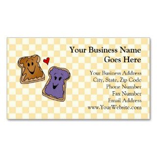 Cheerful Peanut Butter and Jelly Cartoon Friends Business Card Template