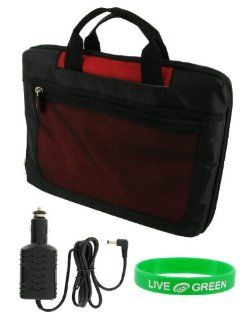 Acer Aspire One AOD150 1920 10.1 Inch Lightweight Checkpoint Friendly Netbook Bag with Car Charger   Red Black Computers & Accessories