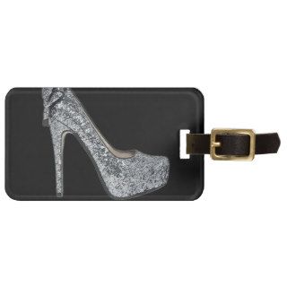 Silver High Heels Customize add Text Travel Bag Tag