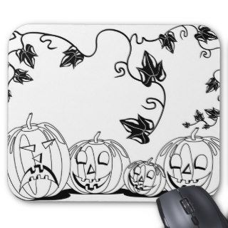 Four Black and White Pumpkins Mousemat