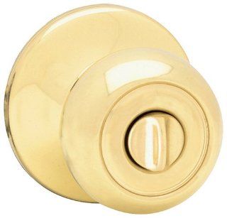 Kwikset 300C 3 CP Maximum Security Copal Privacy Knob, Polished Brass   Privacy Doorknobs  