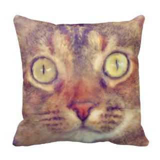 Look Into My Eyes Kitty Face Throw Pillow
