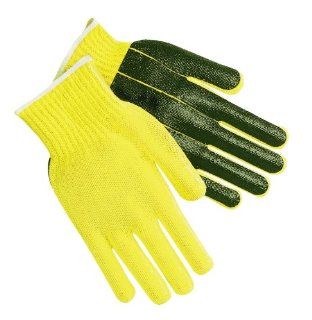 MCR Safety 9368XS Kevlar Cotton Regular Weight 7 Gauge Plaited Gloves with PVC Palm Coat, X Large   Work Gloves  