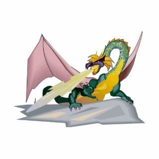Fantasy Angry Fire Breather Dragon Photo Cutouts