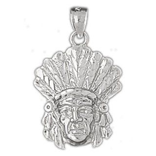 Clevereve's 14K White Gold Pendant American Indians 2.7   Gram(s) Jewelry