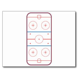 ice hockey rink graphic post cards