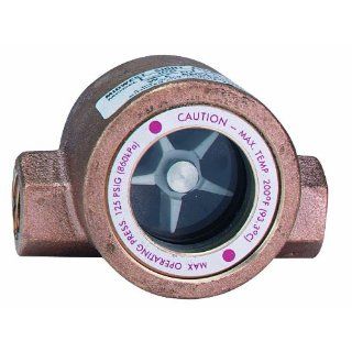 Dwyer MIDWEST Series SFI 100 Sight Flow Indicator, Single Window, Bronze Body, 316 Stainless Steel Impeller, 1 1/2" Female NPT Connections, PTFE Gasket, 5.688" Length x 3.250" Depth x 3.625" Height Electronic Component Flow Sensors In