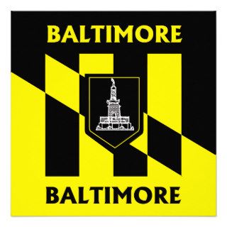 Baltimore city flag custom invitations