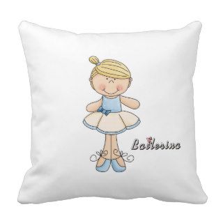 Little Girl Dancer Blonde Ballerina Pillow