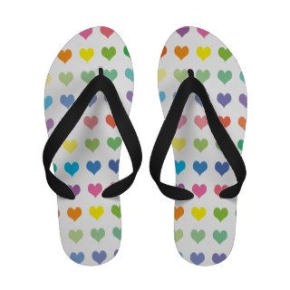 Fun and Cute Rainbow of Color Pastel Hearts Sandals