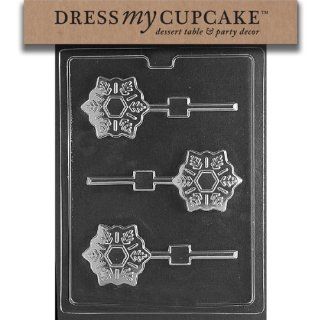 Dress My Cupcake DMCC459SET Chocolate Candy Mold, Snowflake Lollipop, Set of 6 Kitchen & Dining
