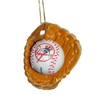 New York Yankees Baseball in Glove Ornament  Sports & Outdoors