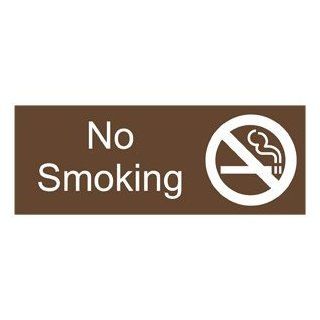 No Smoking White on Brown Engraved Sign EGRE 460 SYM WHTonBrown  Business And Store Signs 