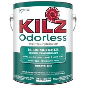 KILZ ODORLESS 1 gal. White Oil Based Interior Primer, Sealer and Stain Blocker 10941